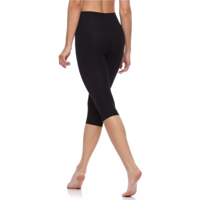 Afbeelding van Merry Style MS MS10 199 LE 2Pack Dames Capri Leggings Sport Vrijetijdsbroek 3/4 Lengte Katoen Yogabroek Zwart/Rood L