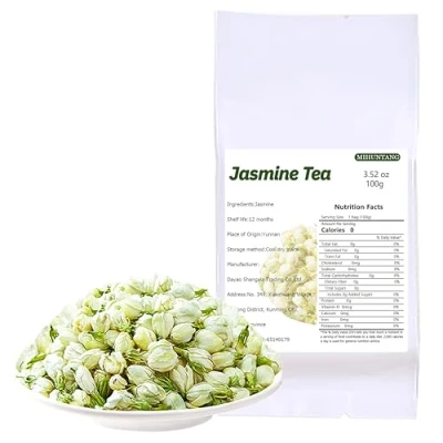 Afbeelding van Jasmijn Bloem Thee 3.4 oz Gedroogde Premium Knoppen Kruiden Losse Blad 100g
