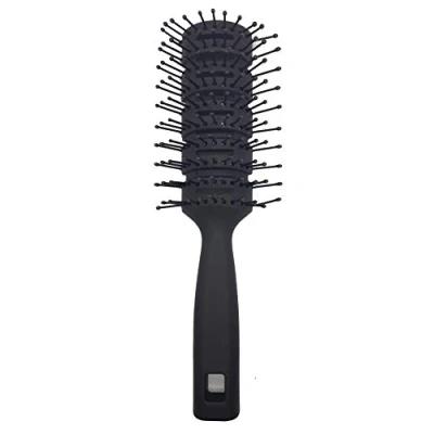Afbeelding van Flair Vent Haarborstel voor Mannen &amp; Vrouwen Haardroger Styling Borstel Zwart Soft Touch Handvat