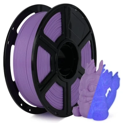 Afbeelding van FLASHFORGE Glow in the Dark Rapid PLA filament 1,75 mm, hoge stroom, snelle 3D printerfilament, lichtpaars, max. 500 mm/s printen, helderheid en langdurig lichteffect