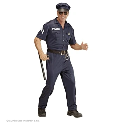 Afbeelding van Widmann Politiekostuum, uniform, carnavalskostuum, carnavalskostuum voor heren, met accessoires