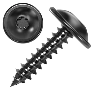 Afbeelding van 100 AUPROTEC plaatschroeven 3,9 x 16 mm, platte kop met schijf TORX zwart verzinkt DIN 7049 stuks