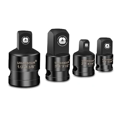 Afbeelding van UHARBOUR socketadapter, 1/4 tot 3/8, 3/8 1/4, 1/2, 1/2 inch slagmoersleuteladapter, hoekadapter socket key adapter