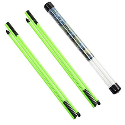 Afbeelding van Rhino Valley Golf Alignment Sticks 2 Pack Collapsible Practice Rods for Aiming, Putting, Full Swing Trainer, Posture Corrector with Clear Tube Case, Portable Training Equipment, Green
