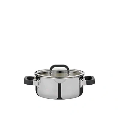 Afbeelding van Spring Fusion 2+ braadpan laag, 16 cm, 5 laags meerlaags materiaal, handgrepen met siliconen coating, schaalverdeling aan de binnenkant, geschikt voor inductie