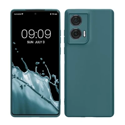Afbeelding van kwmobile telefoonhoesje geschikt voor Motorola Edge 50 Fusion Hoesje smartphone Precisie camera uitsnede In petrol