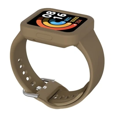 Afbeelding van Siliconen band met case Bruin Xiaomi Redmi Watch 2 (Lite)