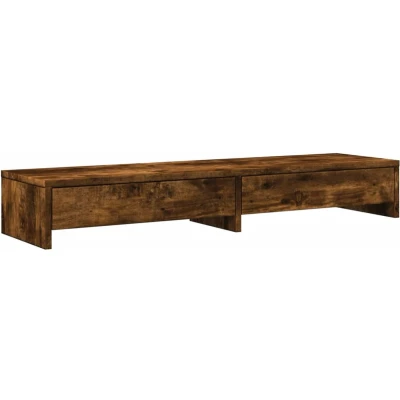 Afbeelding van vidaXL Monitorstandaard met lades 100x27x15 cm hout gerookt eikenkleur