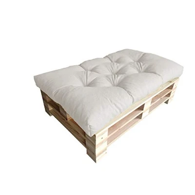 Afbeelding van Chilly Pilley Palletkussen Schuimvlokken Palletmeubels Palletbank Rugleuning Zitkussen Zijkussenset (Zitkussen 120 X 60 Ivoor)