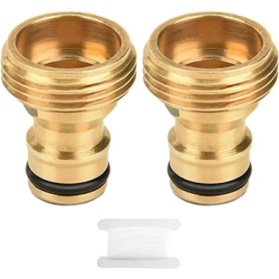 Afbeelding van Sukudon 2 stuks tuinslang kraan connector 40 x 25 mm messing vrouwelijke schroefdraad voor slangpijp, adapter