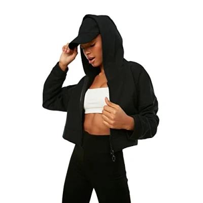 Afbeelding van Trendyol TWOAW20SW0660 Volwassenen Vrouwen Sweatshirt Single pack Zwart S