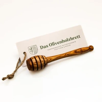 Afbeelding van DAS OLIVENHOLZBRETT® Honinglepel van olijfhout, honinglepel, honingspiraal, doseerder honing en siroop, praktische hulp voor honingliefhebbers
