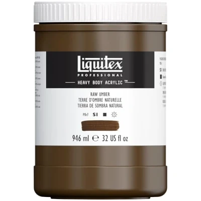 Afbeelding van Liquitex 4413331 Professional Heavy Body Acrylfarbe in Künstlerqualität mit ausgezeichneter Lichtechtheit buttriger Konsistenz, 946ml Topf Umbra Natur