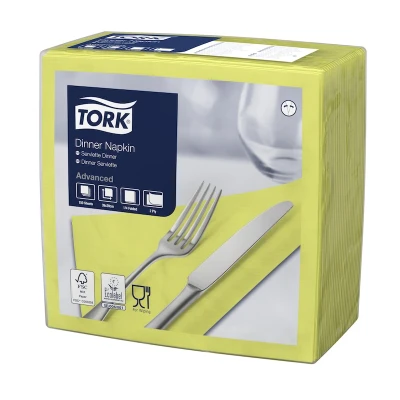 Afbeelding van Tork Dinnerservet 39x39cm 2 laags 1/4 vouw Lime 477900