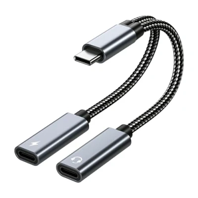 Afbeelding van MMOBIEL Dubbele USB C Splitter Hoofdtelefoon en Opladeradapter 32 Bit / 60W 2 in 1 naar Mic Audio Adapter met Snel Opladen Geschikt voor iPhone 15, iPad Air/Pro, Galaxy S24 S23 S22