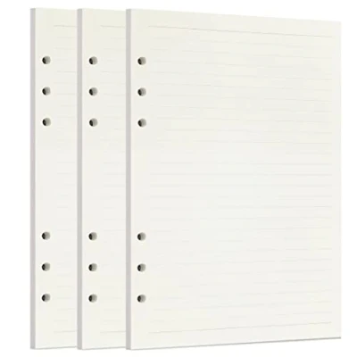 Afbeelding van Zelten Losse vellen geperforeerd papier, navulverpakkingen papier voor 6 gaats binders, persoonlijke organizer, dagboek, notitieboek, navulbare planner, gelinieerd, A5/6 gaten