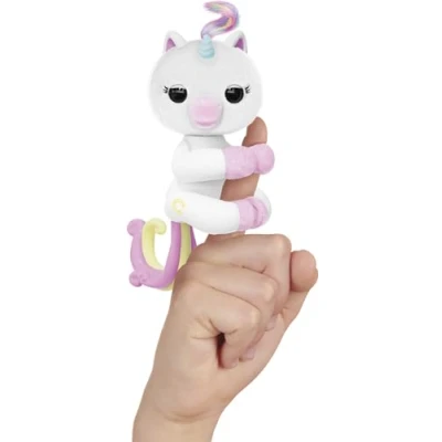 Afbeelding van FINGERLINGS Lulu interactieve baby eenhoorn elektronisch pluche dier voor kinderen vanaf 5 jaar interactief dat aan de vinger wordt bevestigd grappige reacties 70 geluiden