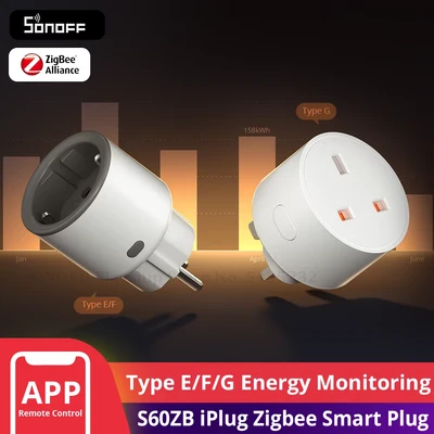 Afbeelding van SONOFF S60ZB iPlug Zigbee Smart Plug Energiemonitoring Draadloos stopcontact Timer Switch Spraakbesturing Google Home Amazon Alexa