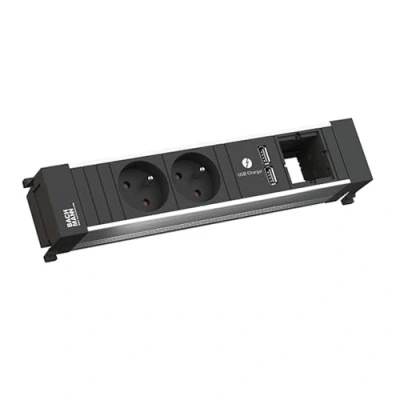 Afbeelding van Bachmann, Stekkerdoos, 916.0411 Stroomframe 2xUTE (2 x, CEE 7/5, 7/3, 0.20 m)