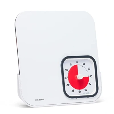 Afbeelding van TIME TIMER MOD met Dry Erase Board 60 minuten visuele afteltimer magnetisch whiteboard voor notities, klusjes, herinneringen klas en kantoor kinderen volwassenen (Charcoal)