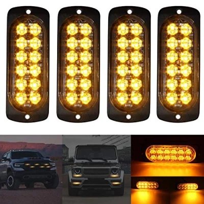 Afbeelding van 4 stuks 12 24 V LED noodstroboscoop knipperlichten voor personenauto&#039;s waarschuwingslicht stroboscooplicht frontflitser oranje flitser licht let op knipperlicht auto vrachtwagen bestelwagen