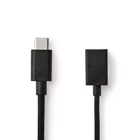 Afbeelding van Nedis USB C Adapter Male naar A Female 5 Gbps 0.15 m 1 stuks CCGB61710BK02