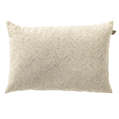 Afbeelding van AUGUSTA Outdoor kussenhoes 40x60 cm waterafstotend en uv bestendig gestreept Marshmallow wit beige