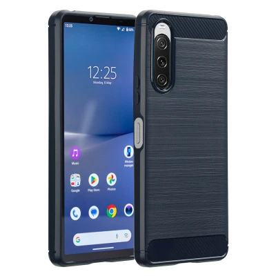 Afbeelding van Sony Xperia 10 V Hoesje Siliconen en TPU (zacht) imoshion Softcase/Backcover Donkerblauw Telefoonhoesje