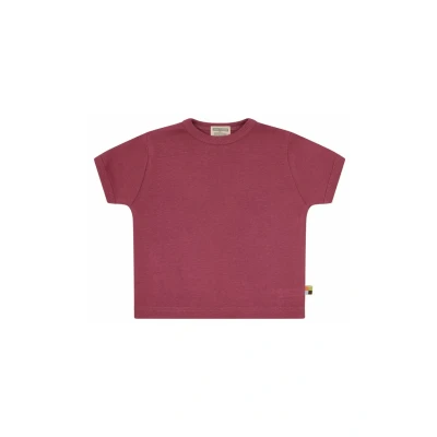 Afbeelding van loud + proud effen T shirt, van biologisch katoen, GOTS gecertificeerd, rood (rouge), 98 104
