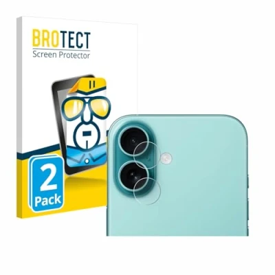 Afbeelding van BROTECT (2 Stuks) Schermbeschermer voor Apple iPhone 16 (ALLEEN Camera Lens) Screen Protector Transparant
