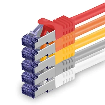 Afbeelding van Cat.7 Ethernet Cable Gigabit LAN Netwerkkabel RJ45 set 0,5m 5 kleuren 01 stuks Cat7 kabel Patchkabel (SFTP PIMF LSZH) ruwe 10 Gb/s met Rj 45 connector Cat.6a x 0,5 meter