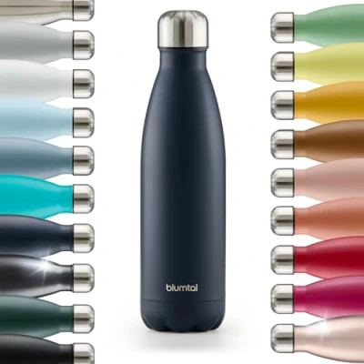 Afbeelding van Blumtal Thermosfles Met dubbele wand Thermosbeker Koffie, Thee en Koele dranken Travel Mug 500ml Dark Ocean Blue Blauw