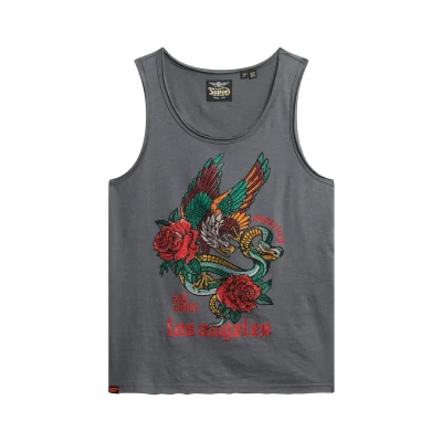Afbeelding van Superdry NEO TRAD Tattoo Scoop NECK TANK Top, Dames, Maat: 42, Washed black slub