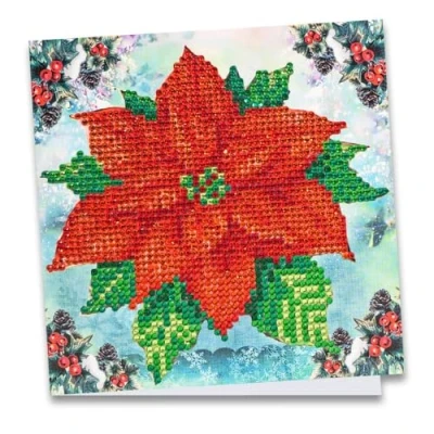 Afbeelding van Ideen mit Herz, Diamond Painting wenskaart, strass editie, 16 x cm, 370 g/m², inclusief steentjes, envelop &amp; gereedschap (kerstster)