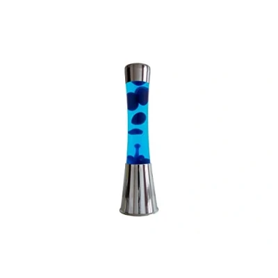 Afbeelding van Lavalamp Zilver Met Blauwe Vloeistof En Navy Lava