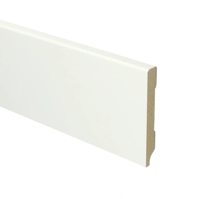 Afbeelding van MDF Moderne plint 90x12 voorgelakt RAL 9016 Lab21