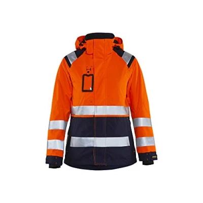 Afbeelding van Blåkläder 4904 1987 Dames Shell jack High Vis Oranje/Marineblauw maat XS