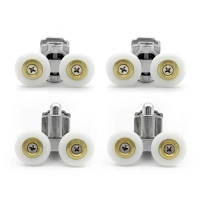 Afbeelding van KEABATH 4 stks Massief zinklegering Douche Deurrollers, Glazen Deurrol, Twin Wielen Runner Katrollen, 23mm Diameter voor Behuizing, Scherm Onderdelen Vervanging