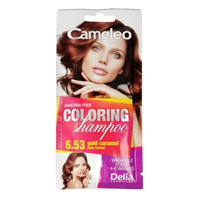 Afbeelding van Cameleo Toningsshampoo Gold Caramel snelle en eenvoudige kleurverfrissing &quot;kleur in kleur&quot; zonder ammoniak oxidatiemiddel shampoo zak 40 ml