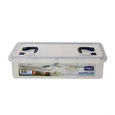 Afbeelding van Lock&amp;Lock 2059102 PP Classic luchtdichte doos, rechthoekig, met handvat, kunststof, transparant, 45 x 30 11 cm