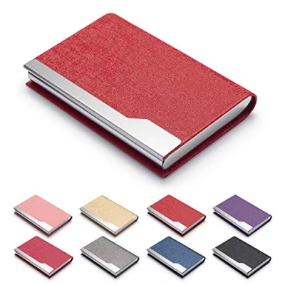 Afbeelding van FACATH Visitekaarthouder Case Luxe PU Lederen Naam Kaarthouder &amp; Roestvrij Staal Multi Card Case, Slanke Metalen Pocket Portemonnee Creditcard ID Case/Houder met Magnetische Sluiting