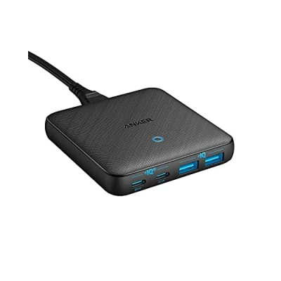 Afbeelding van Anker USB C snellader, PowerPort Atom III Slim 65W 4 poorts PIQ 3.0 GaN muurlader met Dual poorten voor MacBook, laptops, iPad Pro, iPhone, Galaxy S21, en meer