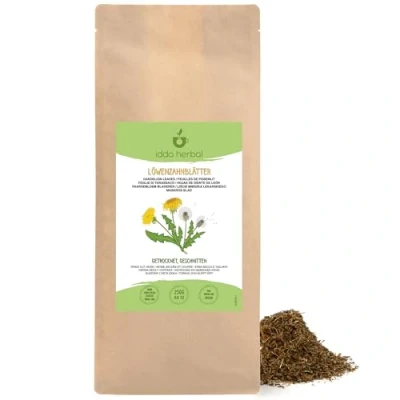 Afbeelding van Paardenbloem thee (250 g), losse thee, gedroogde en gesneden paardenbloem, 100% natuurlijk zuiver voor het bereiden van kruidenthee paardenbloementhee