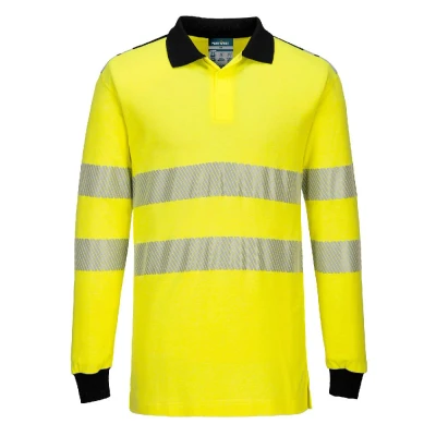 Afbeelding van PW3 Vlamvertragende Modaflame Hi Vis Poloshirt maat L, Yellow/Black