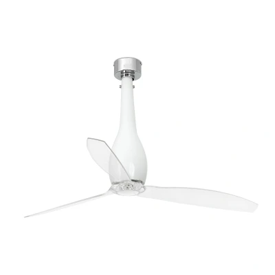 Afbeelding van Faro Lighting Eterfan medium plafondventilator helder, wit glanzend optioneel LED licht apart verkrijgbaar