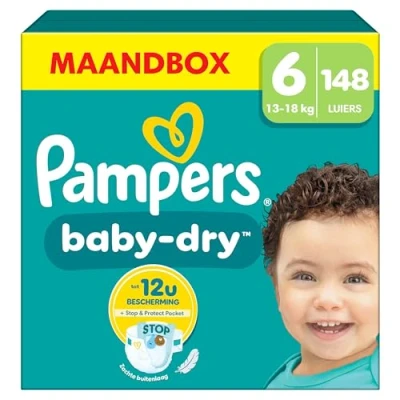 Afbeelding van Pampers Baby Dry Luiers Maat 6 (13 18 kg) 148 stuks