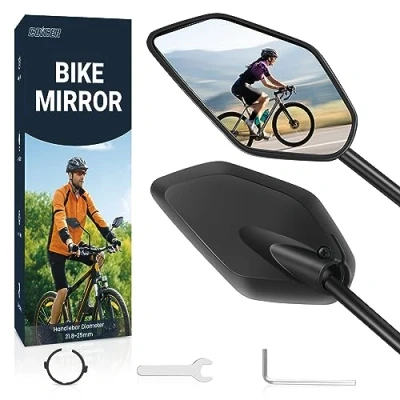 Afbeelding van Coicer Fietsspiegel voor e bike, links, Hd, 360 graden draaibaar en inklapbaar, stuur, fiets, achteruitkijkspiegel, accessoires, extra groot spiegeloppervlak (links rechts))