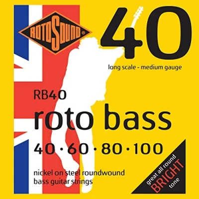 Afbeelding van Rotosound bas snaren RB40, 4er 40 100 roto bas, nikkel on Steel Snarenset voor 4 string basgitaar