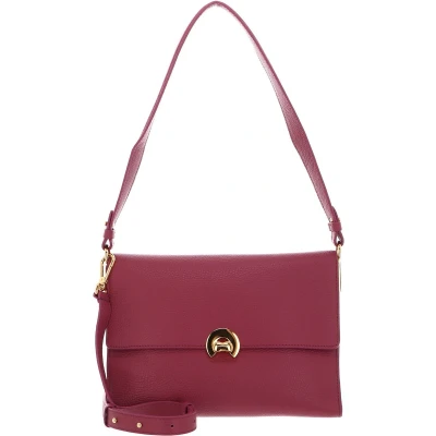 Afbeelding van COCCINELLE Leren Schoudertas Binxie Shoulderbag Grained Leather Rosewood (rood)paars