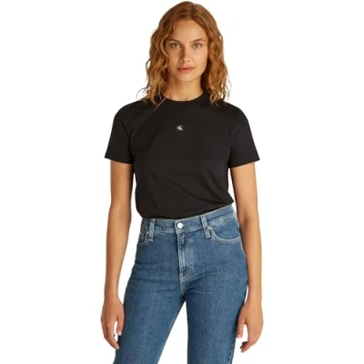 Afbeelding van Calvin Klein Jeans Label Regular TEE Tshirt basic, Dames, Maat: XXS, Black
